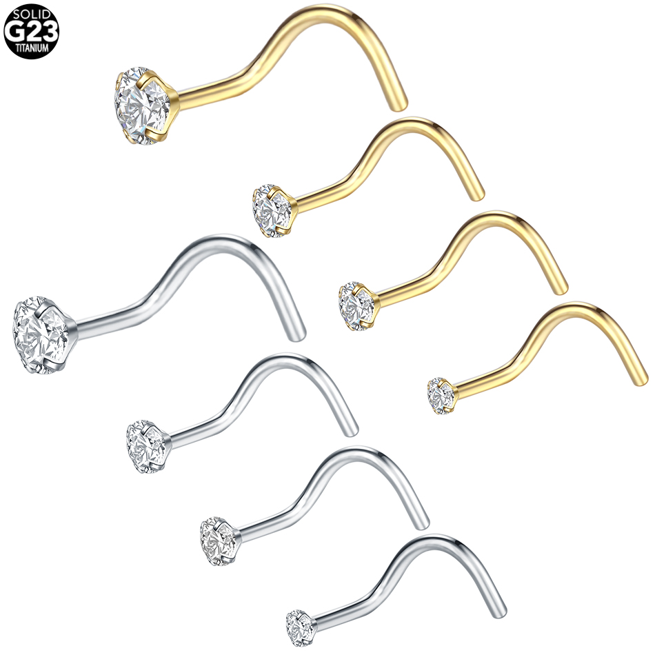 Body Jewelry Tunnels - 1Pc/10Pcs G23 Titanium Nose Stud Piercing