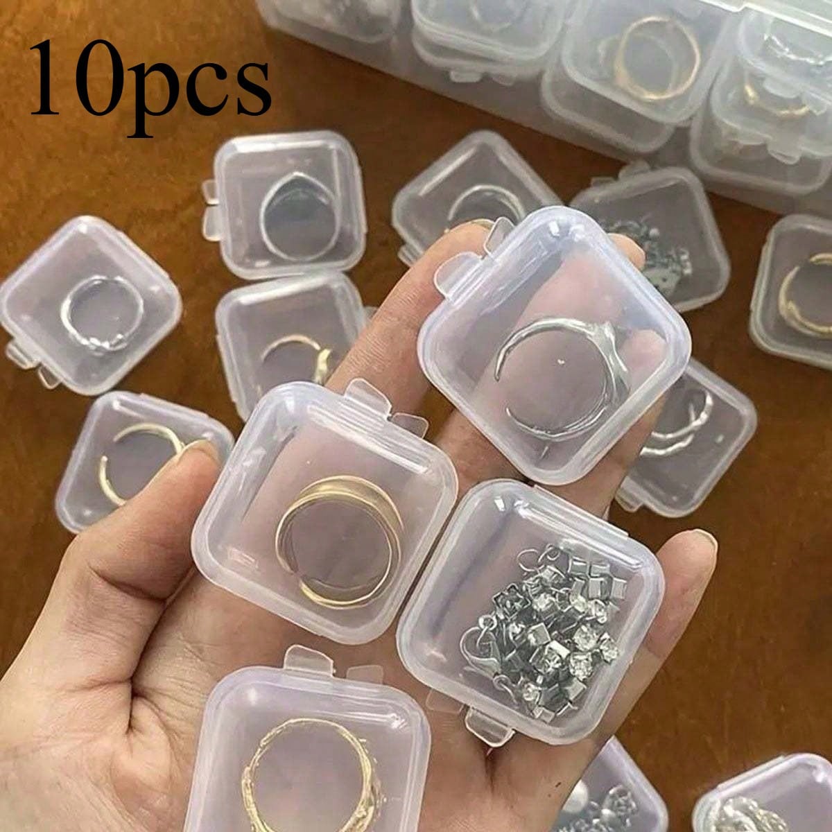 Body Jewelry Display - 10 Small Plastic Containers with Lids,