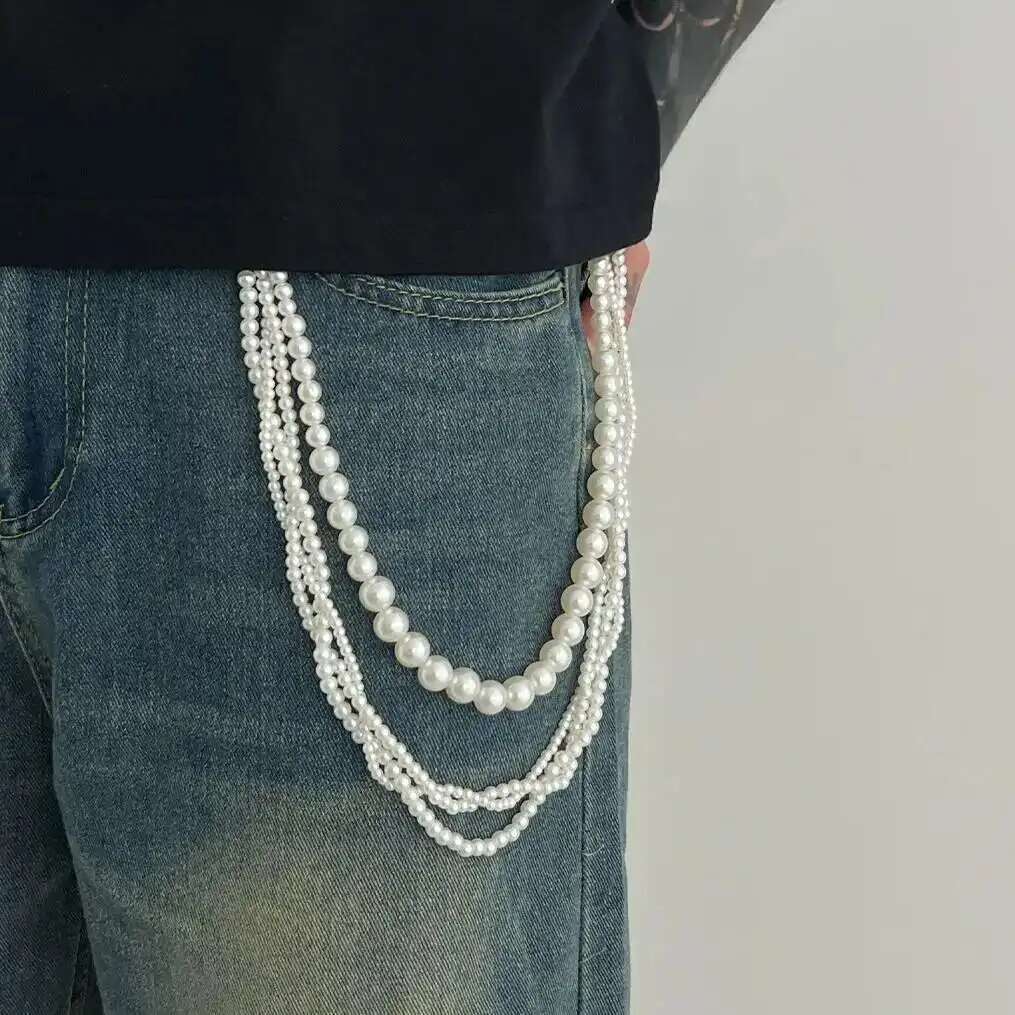 Body Jewelry For Men - Lacteo Goth Multi Layer Imitation Pearl