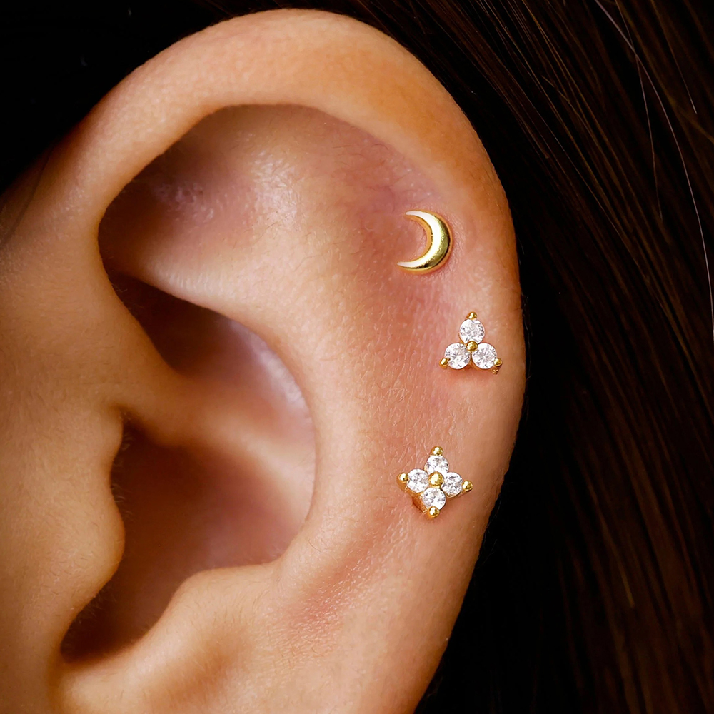 Body Jewelry Changing Kit - 3PCS Korean Stainless Steel Tragus Helix