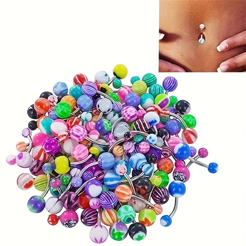 Body Jewelry Changing Kit - 10pcs/set Mixed Color Acrylic Navel Ring