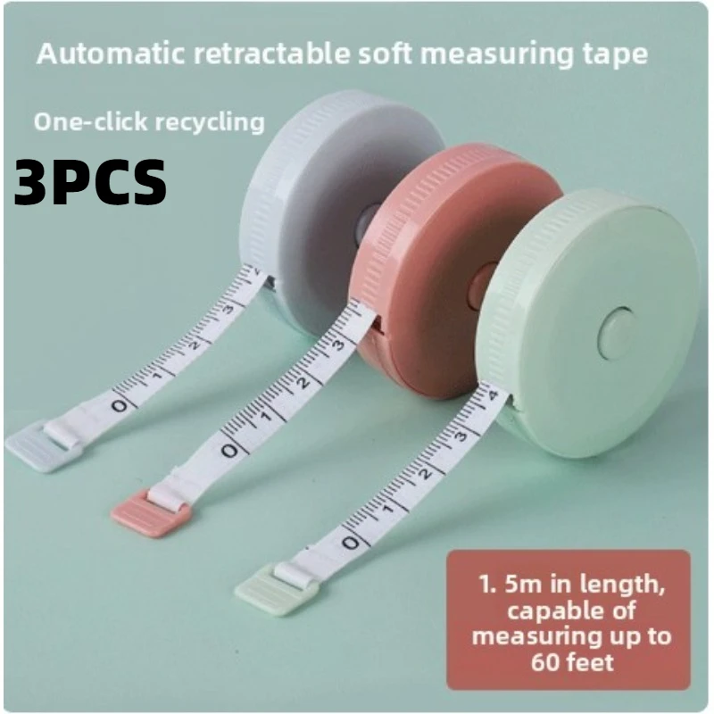 Body Jewelry Measurements - 3PCS-Double-sided telescopic sewing soft ruler, tape