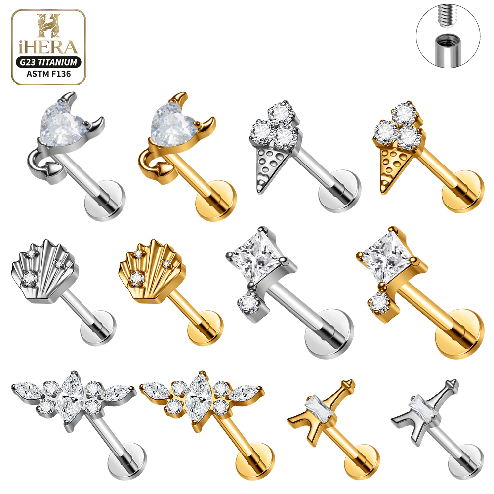F136 Titanium Piercing Stud Co – Body Jewelry Vertical Labret Bewertung und Preis
