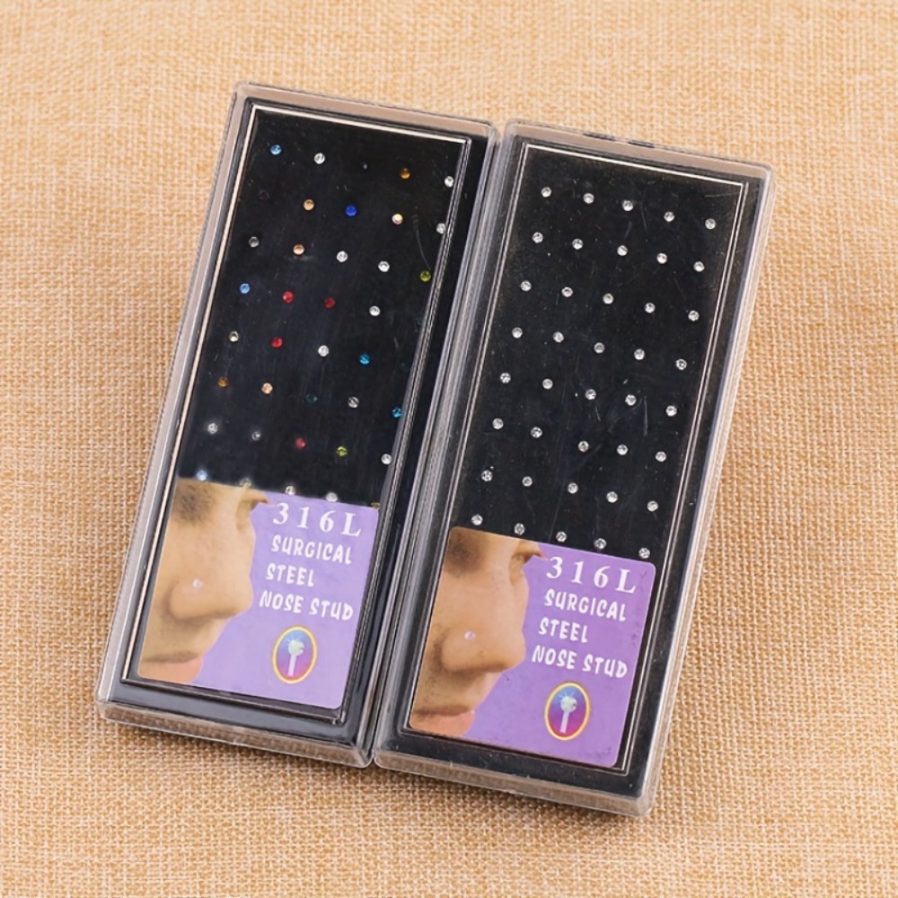 60pcs Nose Ring Set Stud Earri – Body Jewelry Store Bewertung und Preis