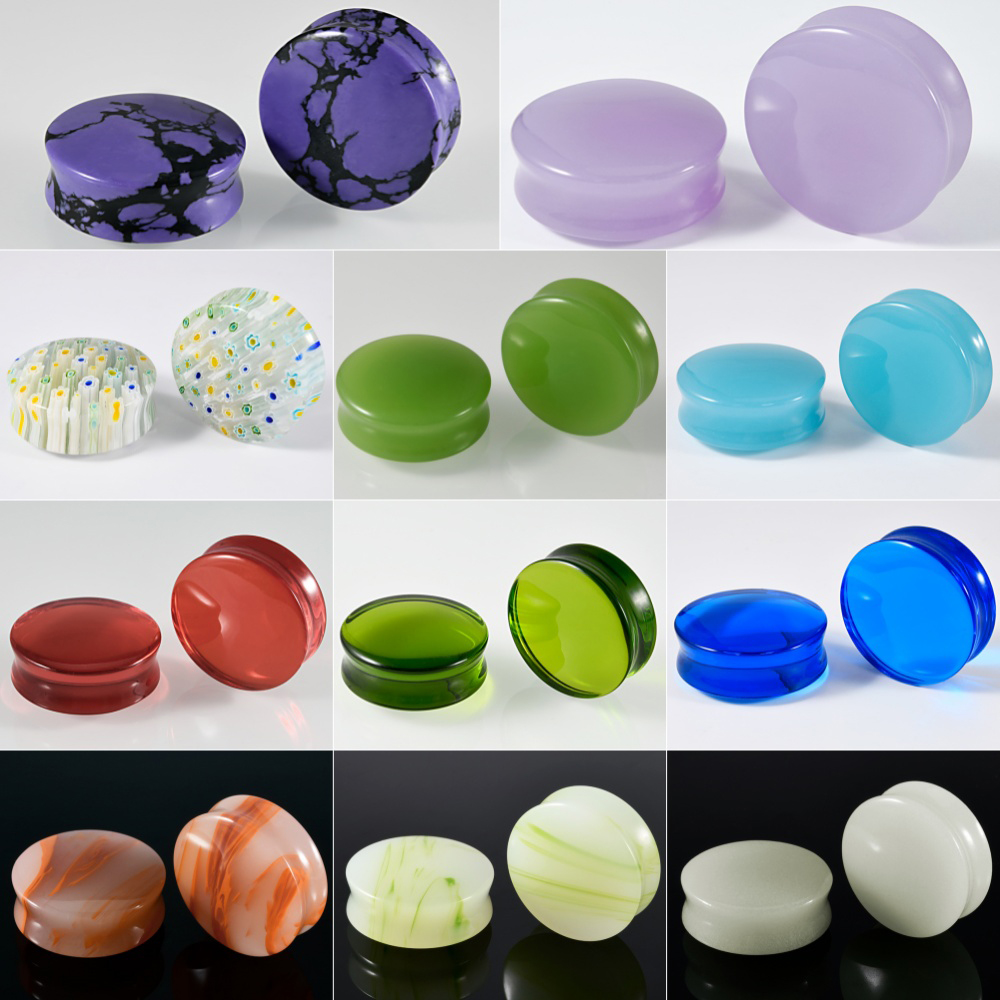 1/2/22PCS Glass&Stone Round Ea – Body Jewelry Tunnels Bewertung und Preis