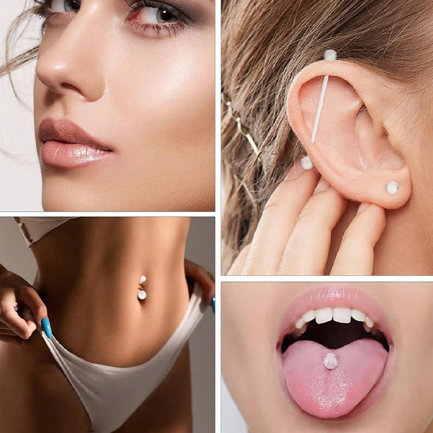 12pcs Clear Pink Industrial Pi – Body Jewelry Vertical Labret Bewertung und Preis