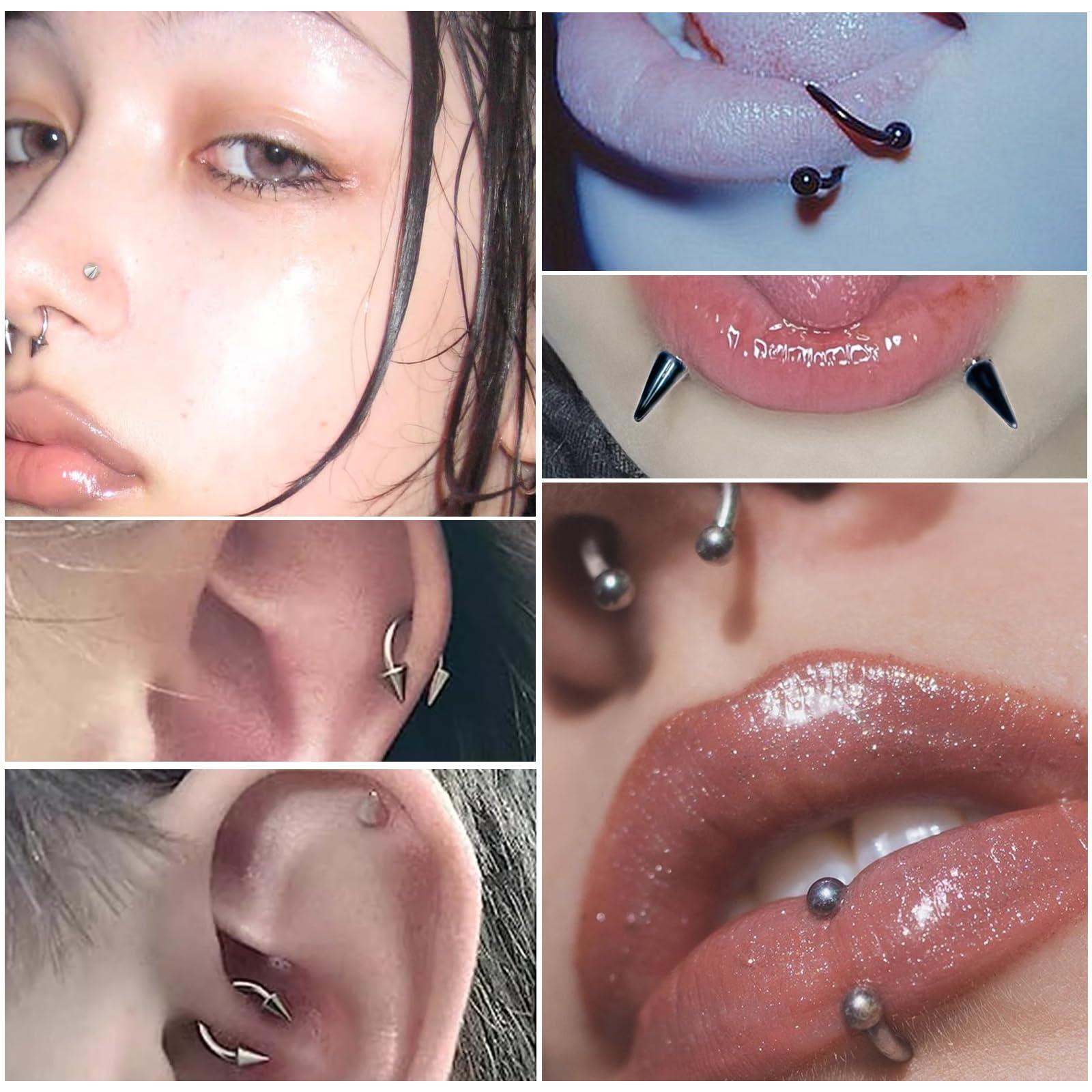 34pcs/Set 16G Snake Bite Pierc – Body Jewelry Vertical Labret Bewertung und Preis