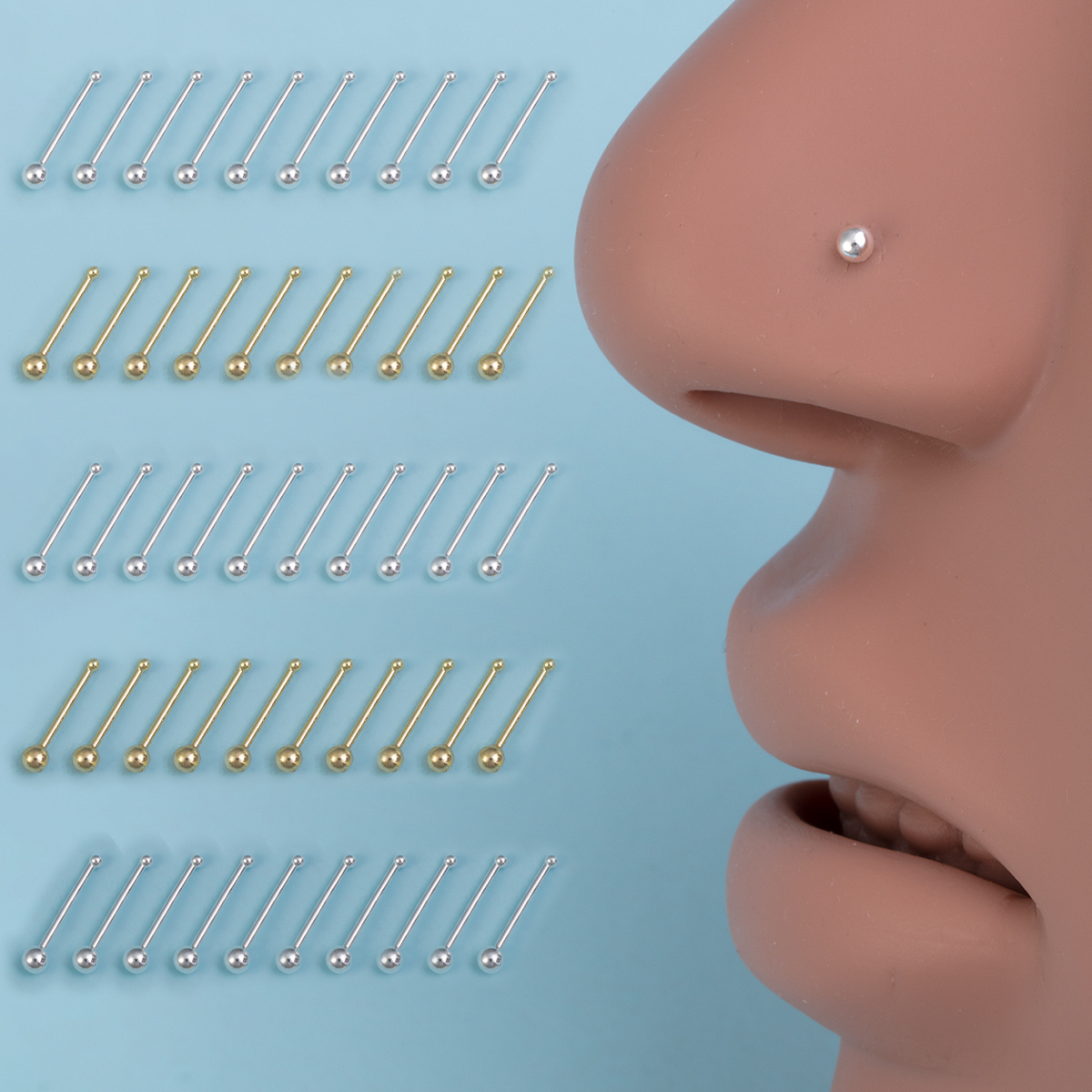 10pcs Nose Stud Rings Cartilag – Nostril Screw Pin Bewertung und Preis