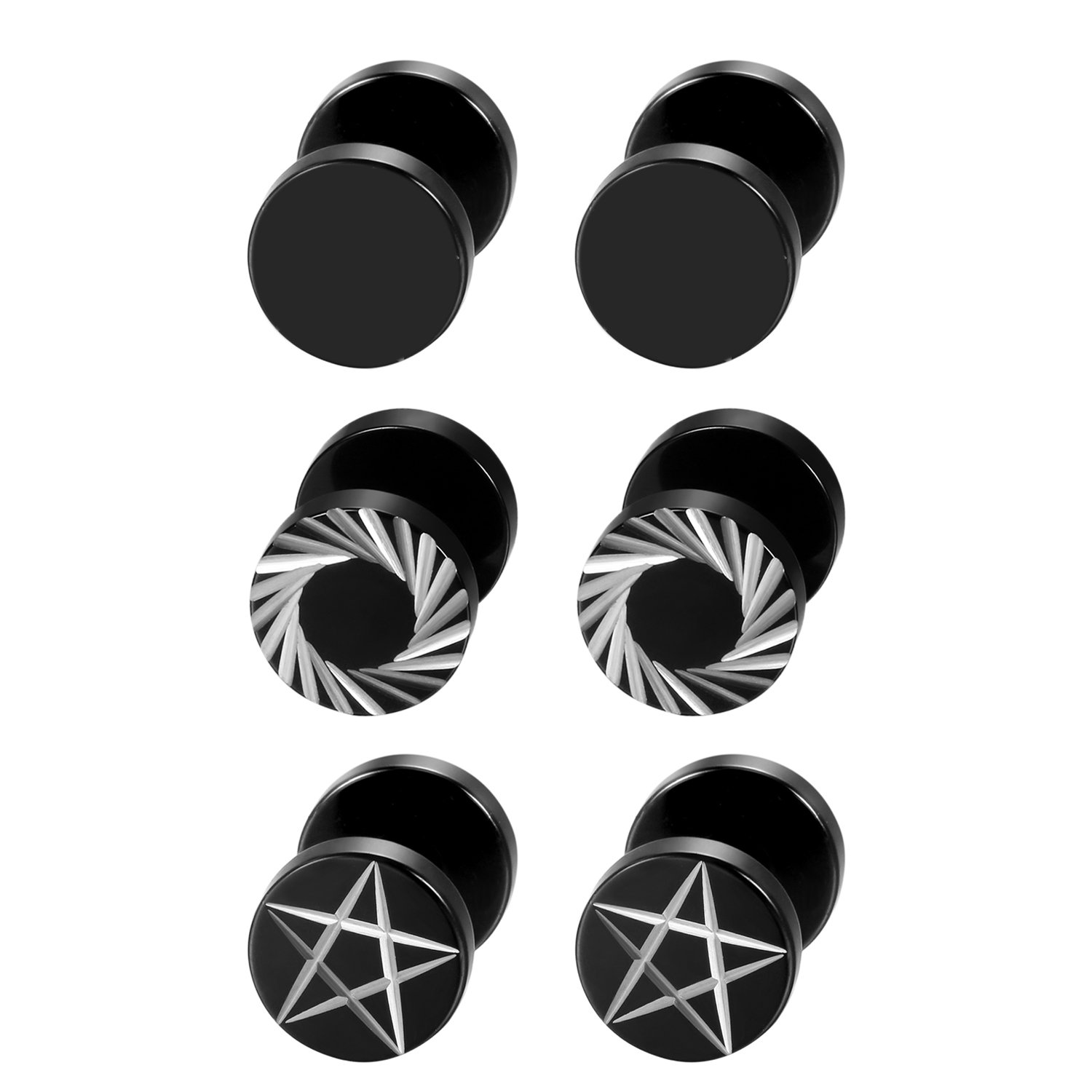 2Pcs/6Pcs Black Stainless Stee – Body Jewelry Tunnels Bewertung und Preis