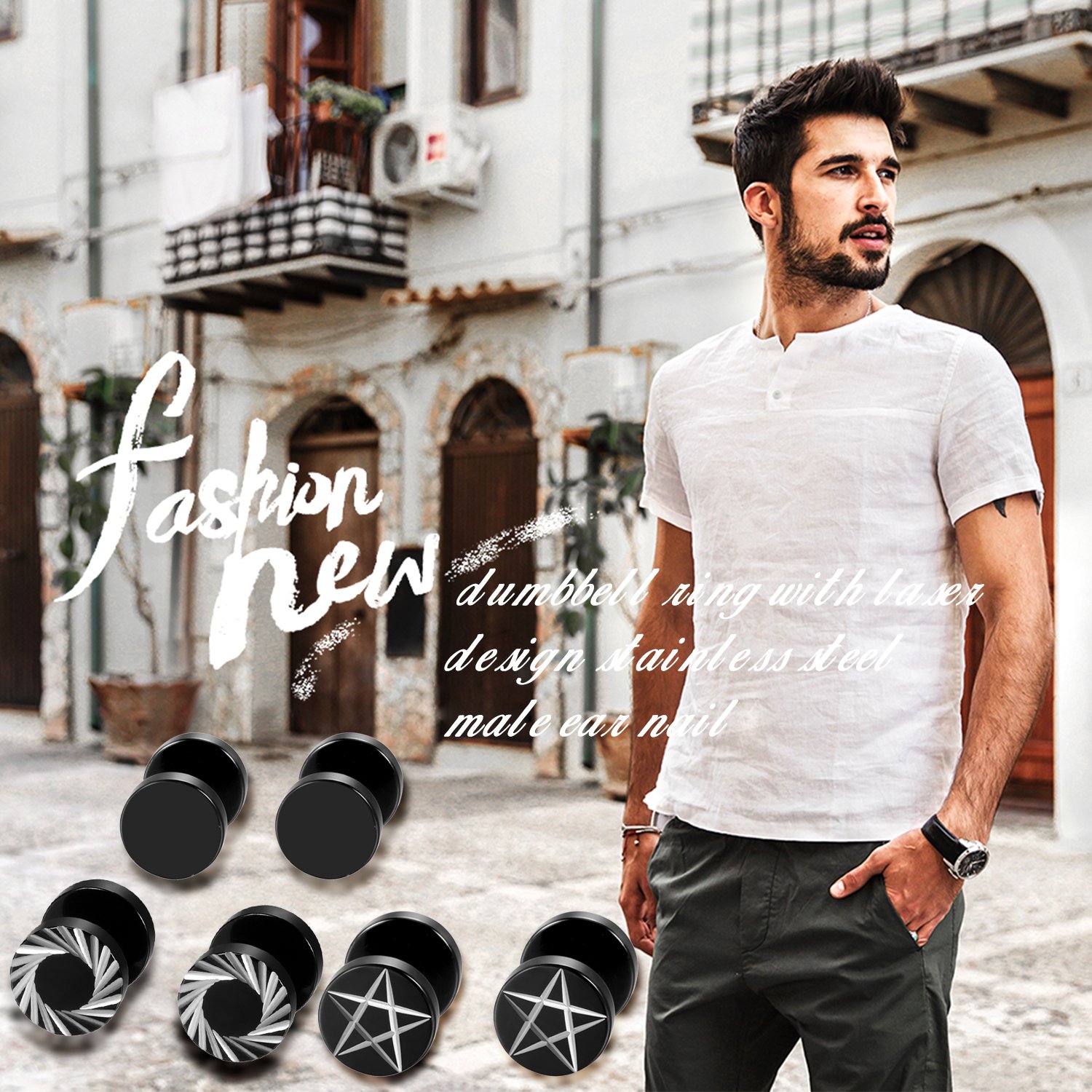 2Pcs/6Pcs Black Stainless Stee – Body Jewelry Tunnels Bewertung und Preis