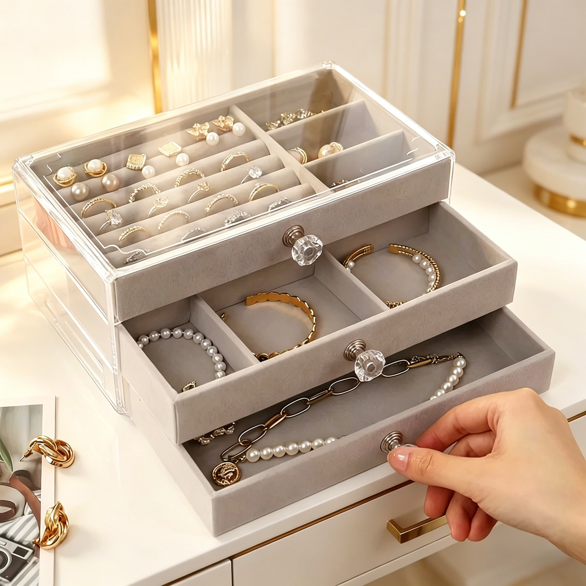 1PC Stackable 3 Layers Drawer  – Body Jewelry Display Bewertung und Preis