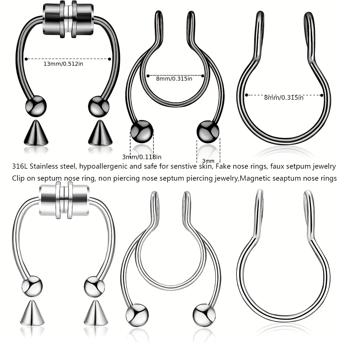 1Pcs/3Pcs Men Stainless Steel  – Body Jewelry Changing Kit Bewertung und Preis