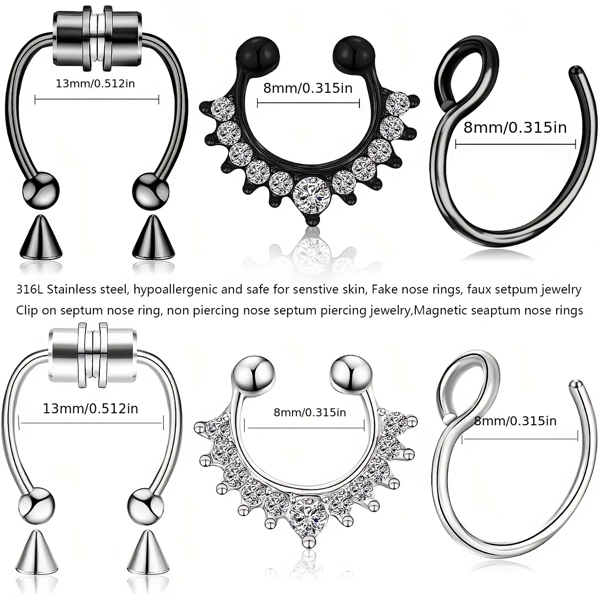 1Pcs/3Pcs Men Stainless Steel  – Body Jewelry Changing Kit Bewertung und Preis