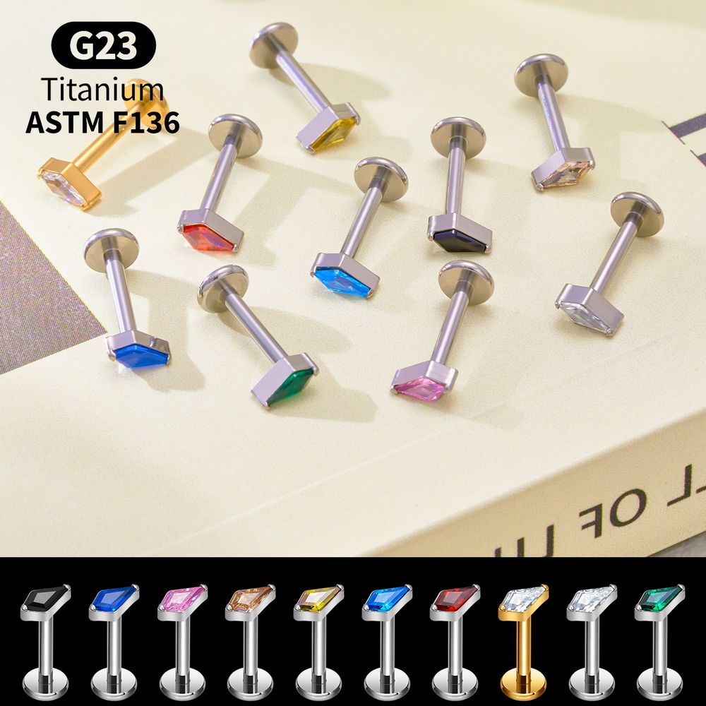 Titanium Kite CZ Internal Thre – Body Jewelry Vertical Labret Bewertung und Preis