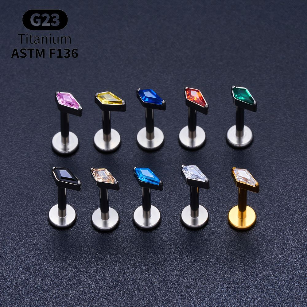 Titanium Kite CZ Internal Thre – Body Jewelry Vertical Labret Bewertung und Preis