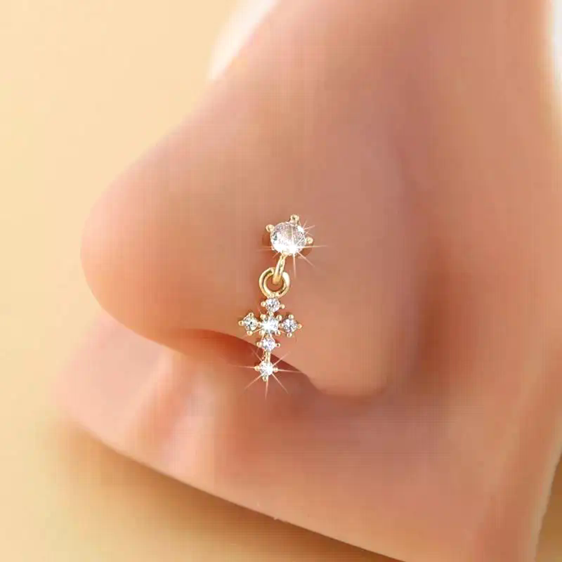 Dangle Nose Rings For Women Cr – Body Jewelry Tunnels Bewertung und Preis