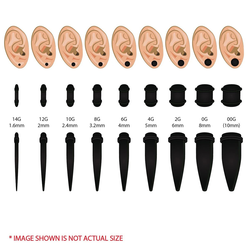 1 Set Ear Taper Kit Black Ear  – Body Jewelry Tunnels Bewertung und Preis