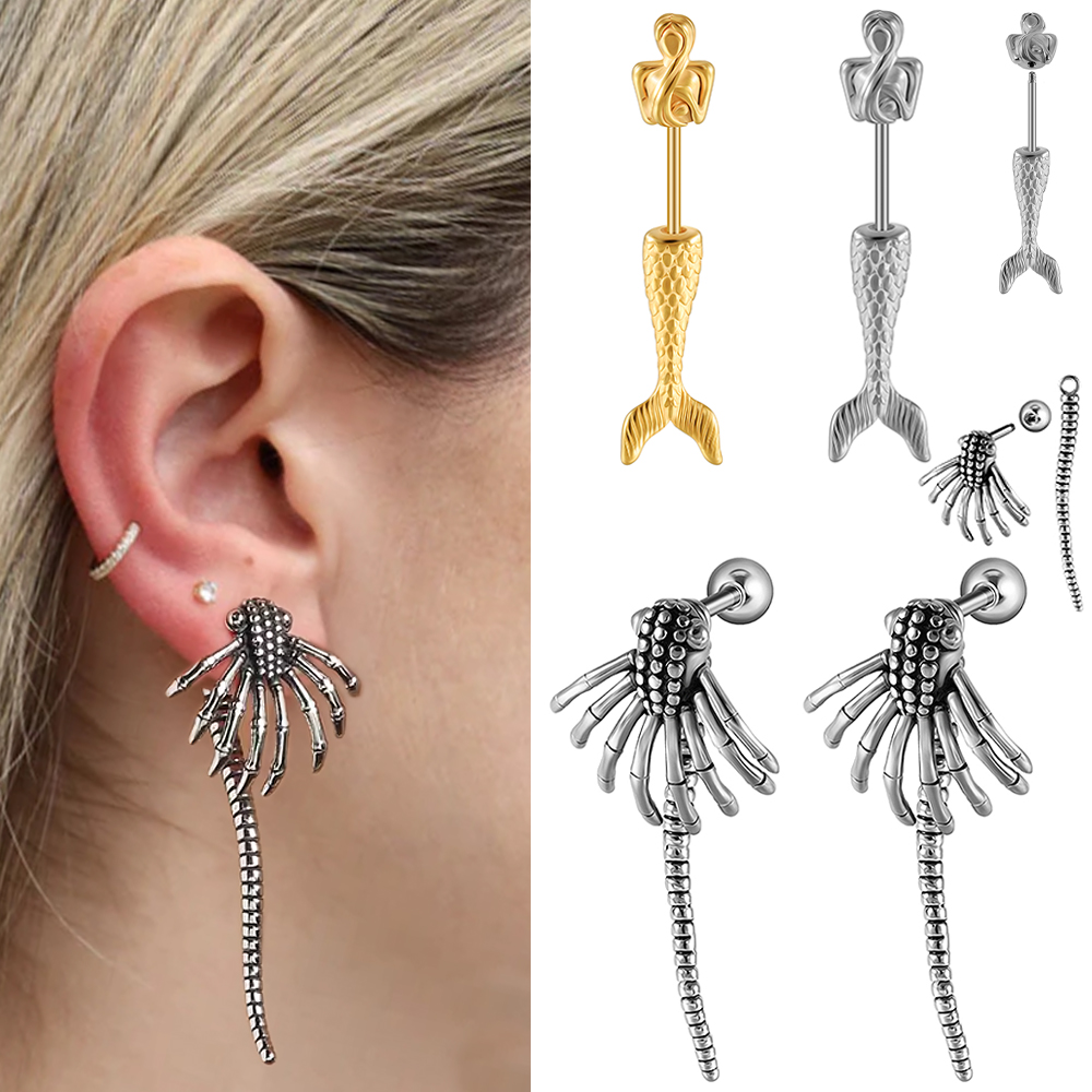 1-2PCS Retro Monster Spider St – Body Piercing Quality Jewelry Bewertung und Preis