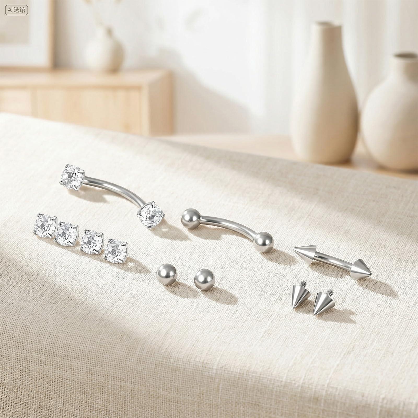 17Pcs Titanium Internal Thread – Body Jewelry Vertical Labret Bewertung und Preis