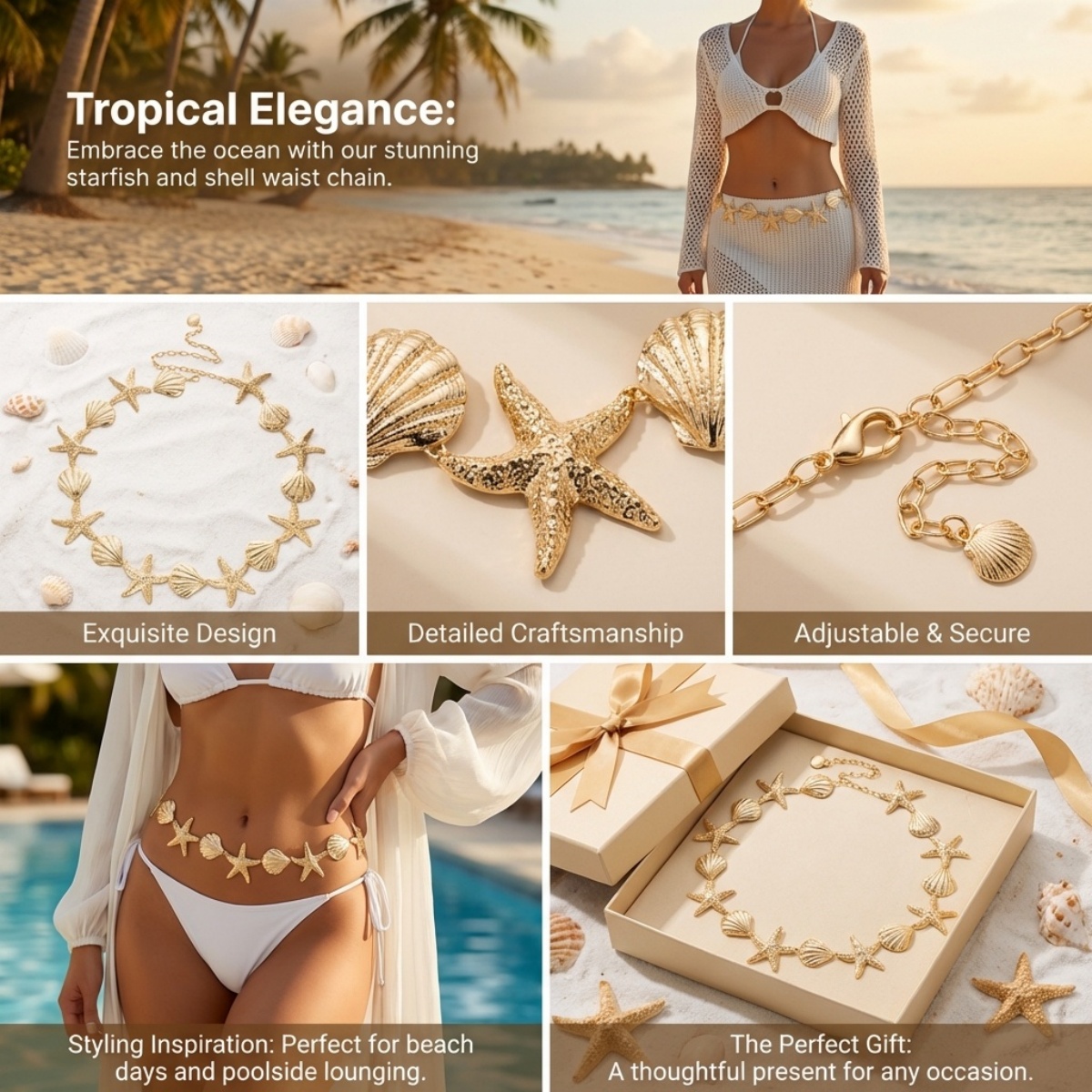 Summer Beach Metal Starfish Sh – Body Jewelry For Men Bewertung und Preis