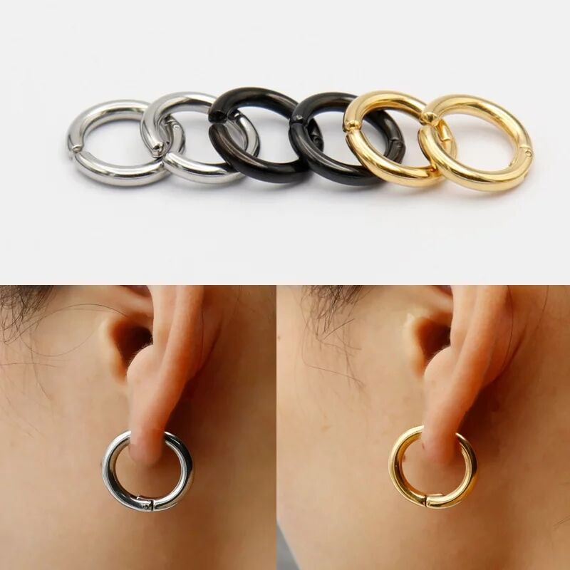 2/6Pcs Fake Huggie Hoop Earrin – Body Jewelry Tunnels Bewertung und Preis