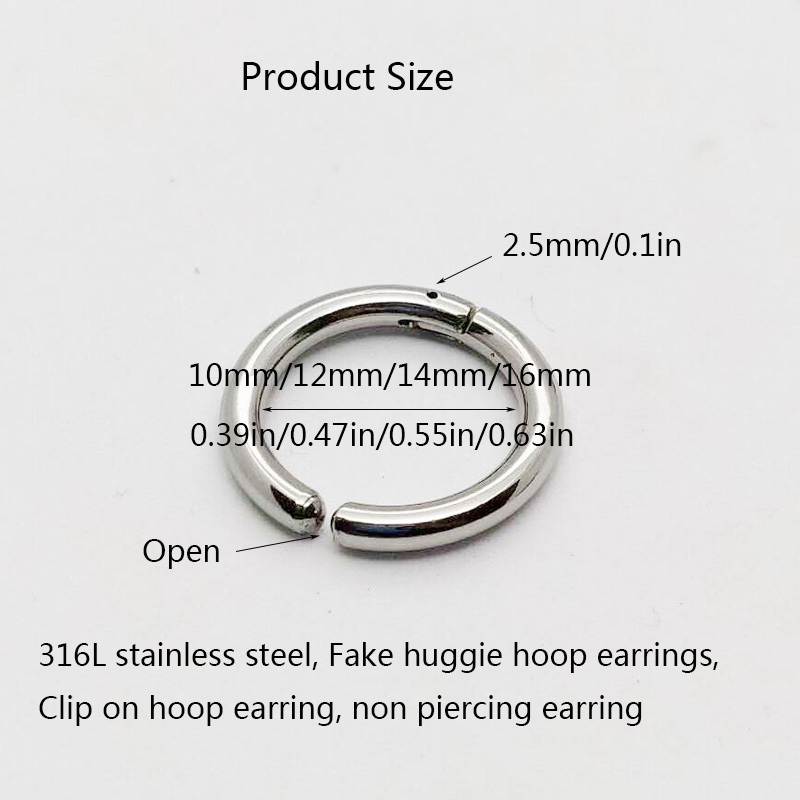 2/6Pcs Fake Huggie Hoop Earrin – Body Jewelry Tunnels Bewertung und Preis