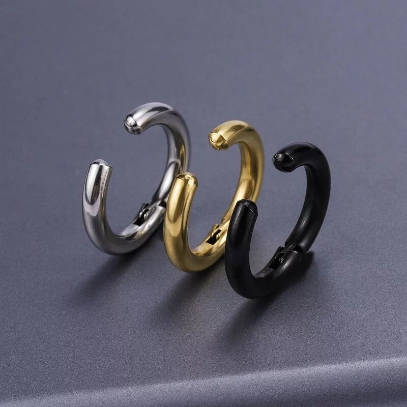 2/6Pcs Fake Huggie Hoop Earrin – Body Jewelry Tunnels Bewertung und Preis