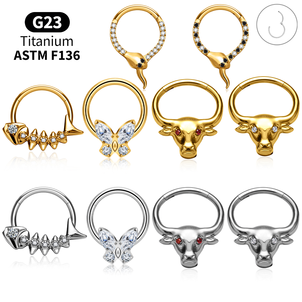 G23 Titanium Clicker Hoop Lot  – Body Jewelry Vertical Labret Bewertung und Preis