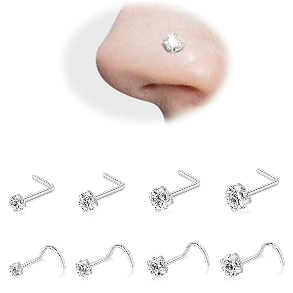 8Pcs 20G Zircon Nose Studs Set – Body Jewelry Changing Kit Bewertung und Preis