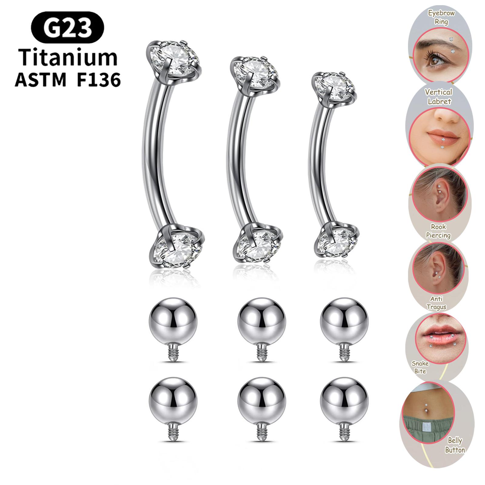 16G 6-10MM Titanium CZ Interna – Body Jewelry Vertical Labret Bewertung und Preis