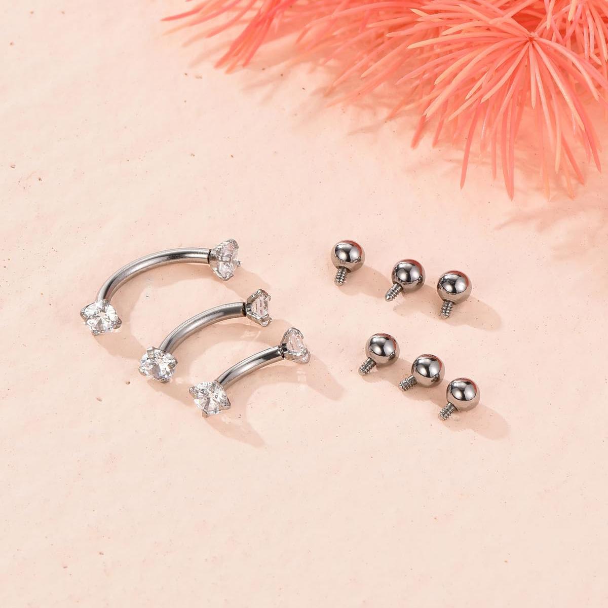 16G 6-10MM Titanium CZ Interna – Body Jewelry Vertical Labret Bewertung und Preis