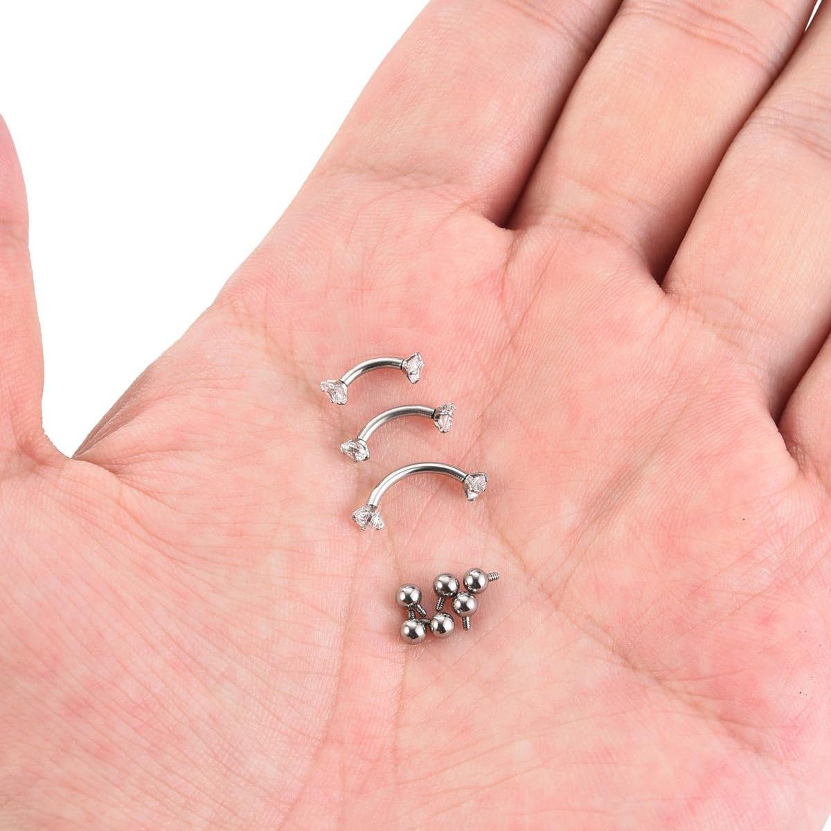 16G 6-10MM Titanium CZ Interna – Body Jewelry Vertical Labret Bewertung und Preis