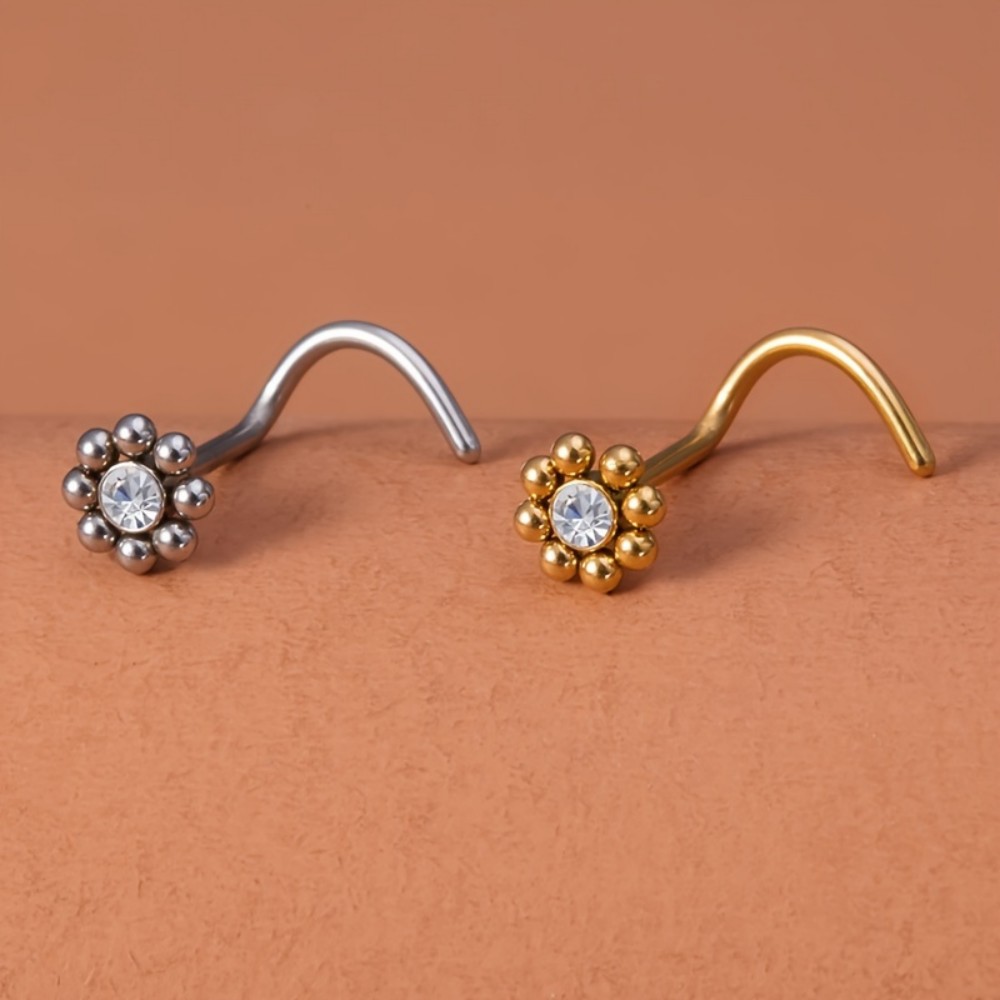 1pc of Flower-Shaped Screw Nos – Nostril Screw Pin Bewertung und Preis