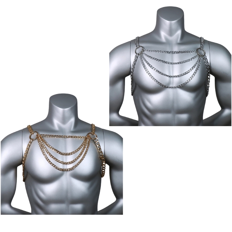 Men's Sexy Metal Body Chest Ch – Body Jewelry For Men Bewertung und Preis