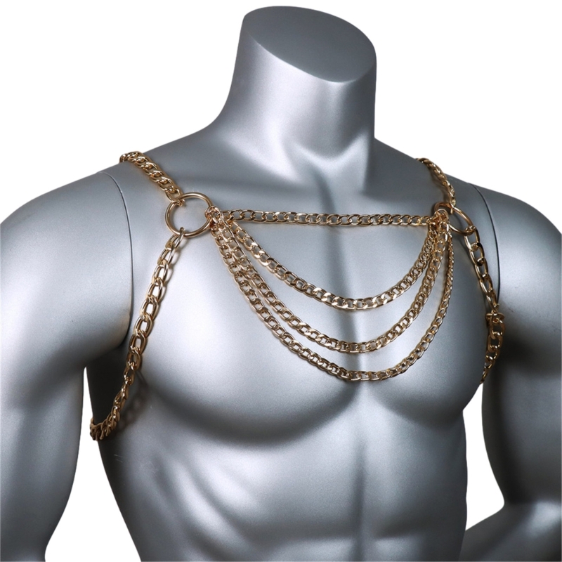 Men's Sexy Metal Body Chest Ch – Body Jewelry For Men Bewertung und Preis