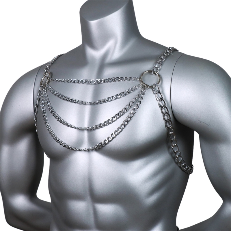 Men's Sexy Metal Body Chest Ch – Body Jewelry For Men Bewertung und Preis