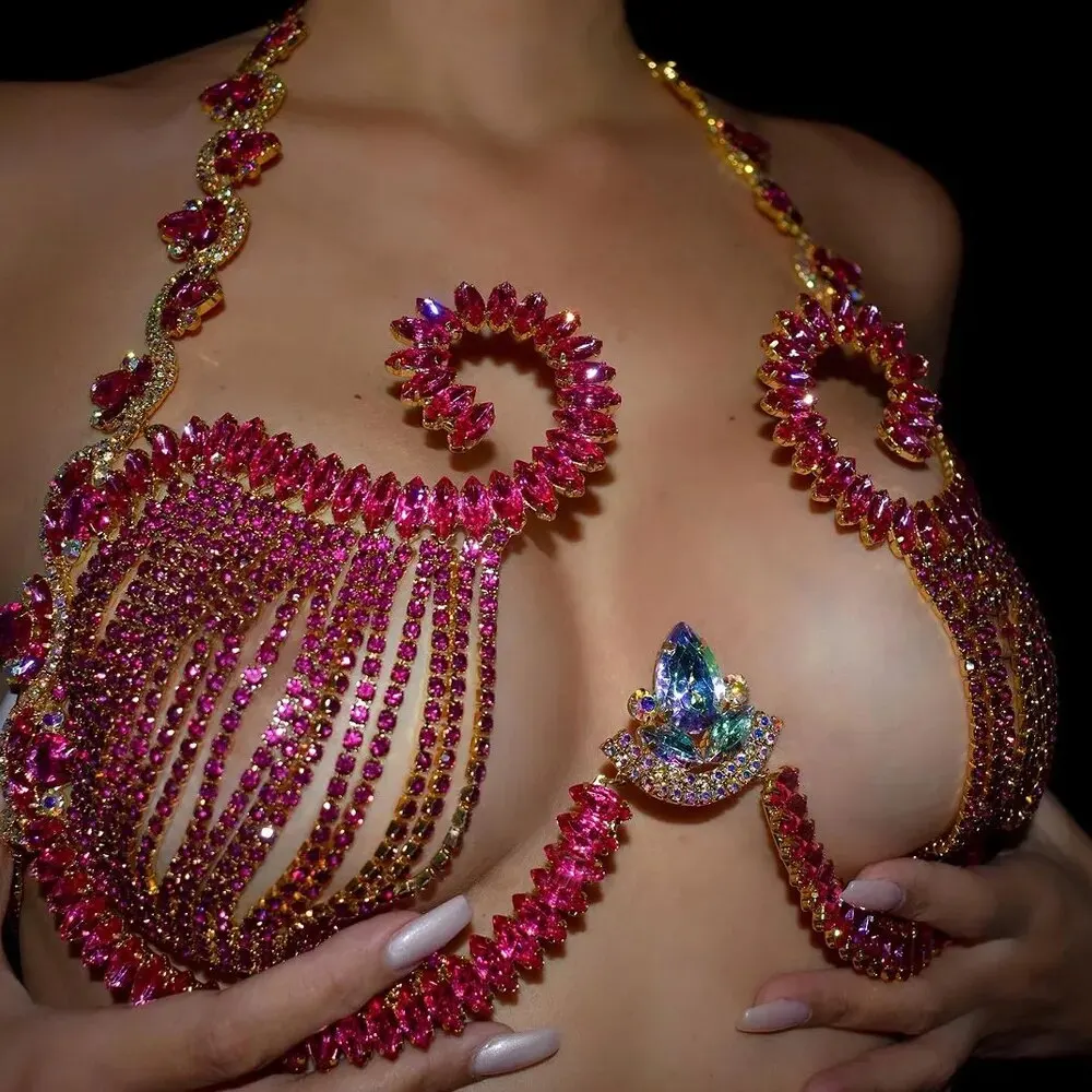 Rave Pink Crystal Chest Bracke – Body Jewelry Dress Bewertung und Preis
