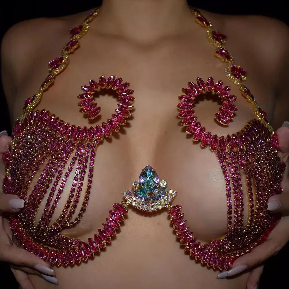Rave Pink Crystal Chest Bracke – Body Jewelry Dress Bewertung und Preis