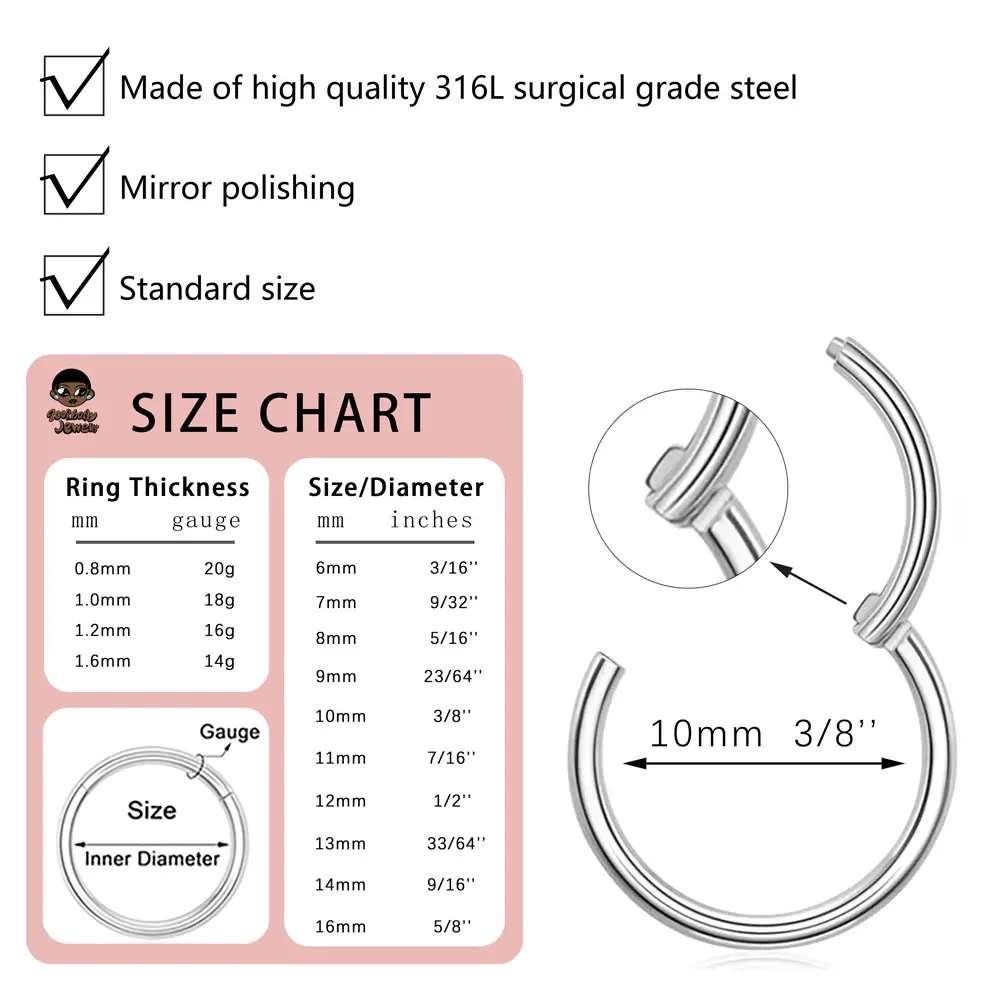 10Pcs 316L Stainless Steel Nos – Body Piercing Quality Jewelry Bewertung und Preis