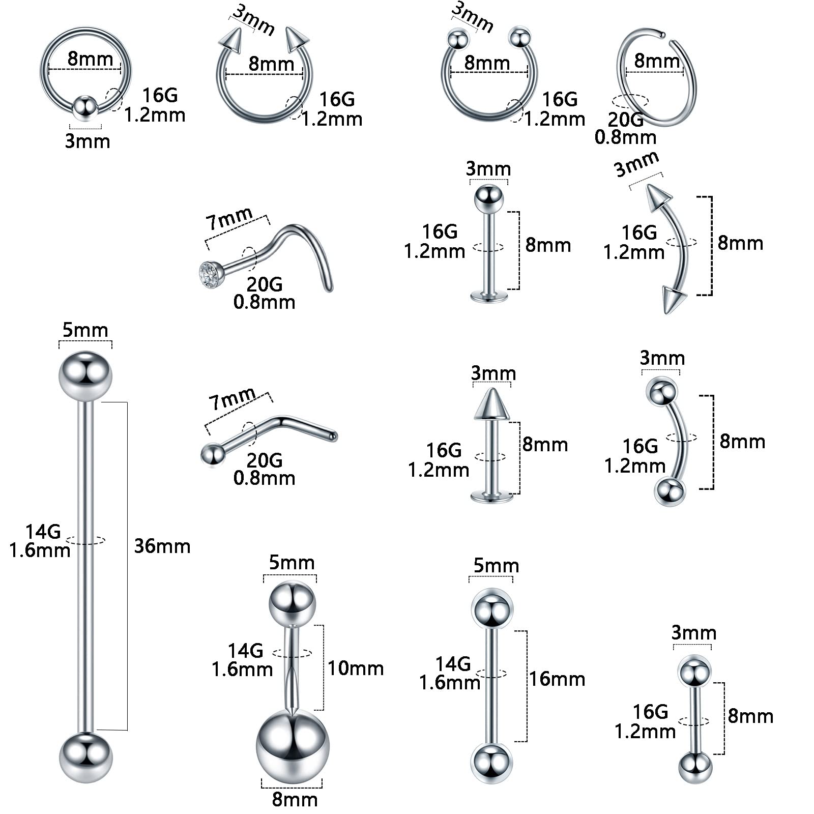 Body Piercing Surgical Steel 1 – Body Jewelry Tunnels Bewertung und Preis