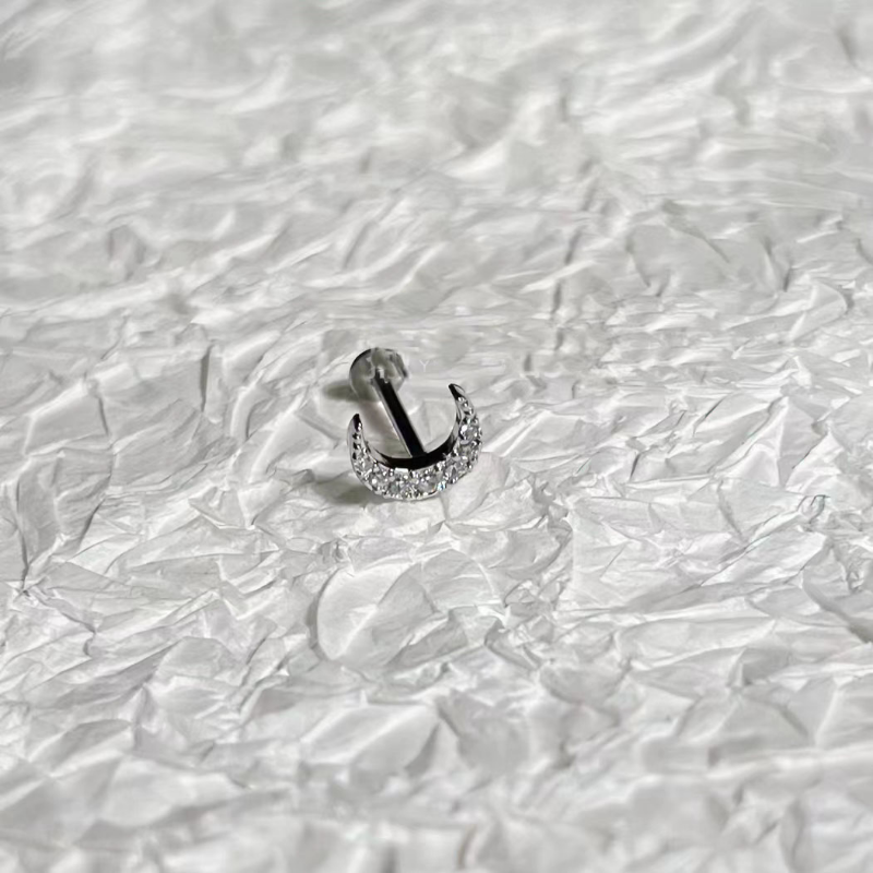 1PC CZ Zirconia Moon Labret Pi – Body Jewelry Vertical Labret Bewertung und Preis