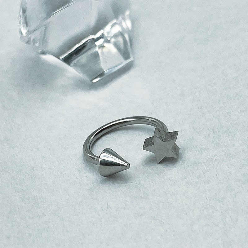 1PC Five-pointed Star Lip Pier – Body Jewelry Vertical Labret Bewertung und Preis