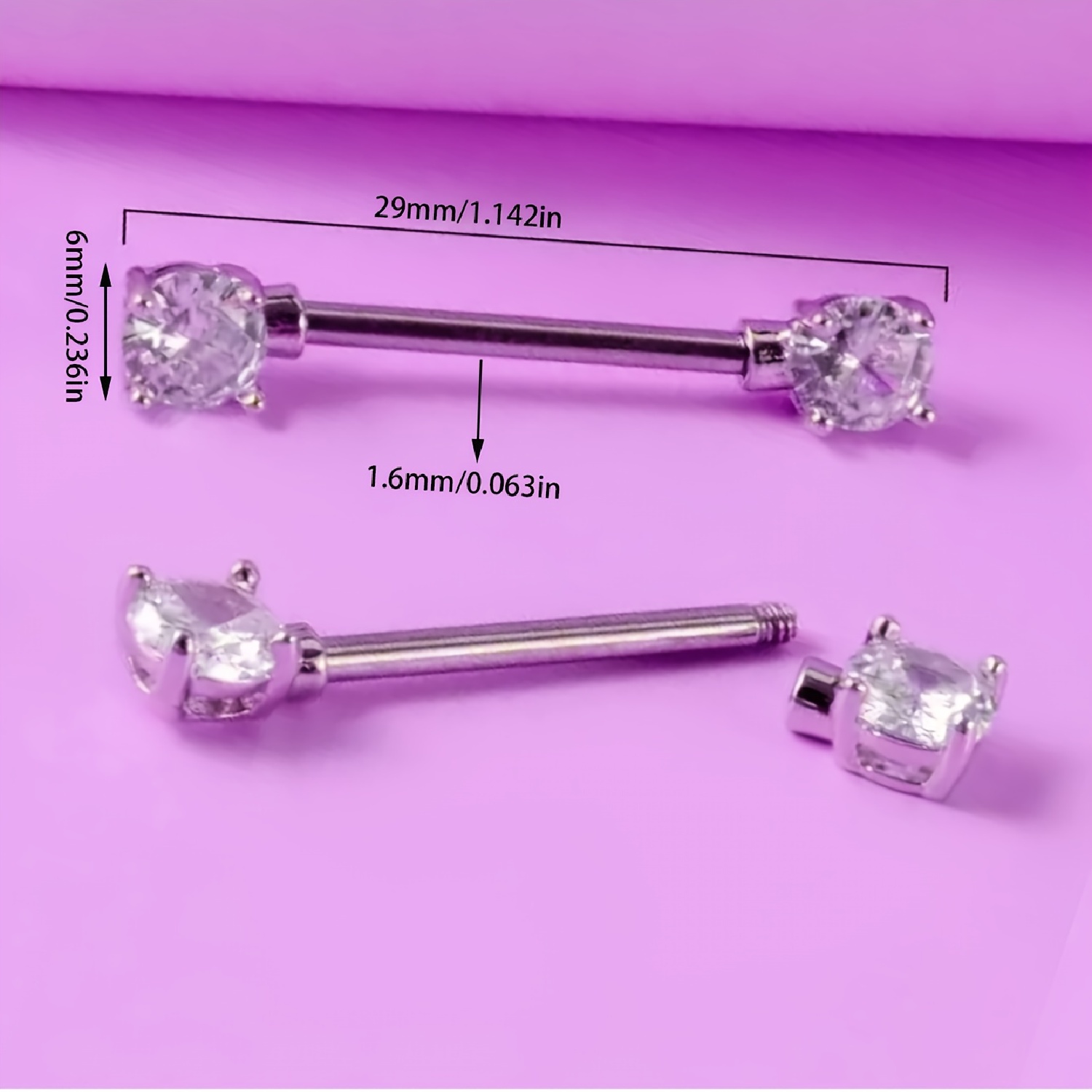 2pcs Shiny Punk Style Nipple S – Body Jewelry For Men Bewertung und Preis
