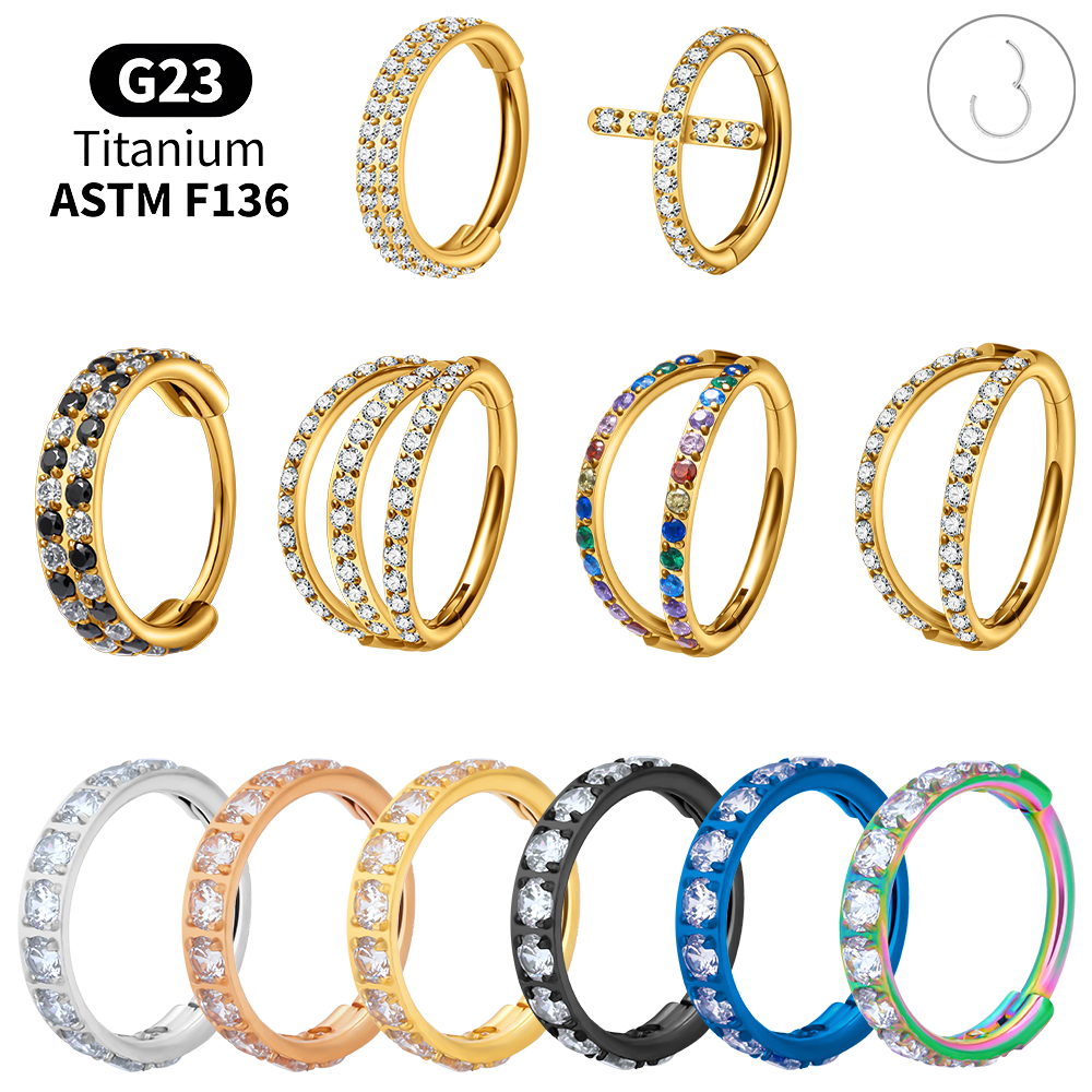 Titanium CZ Hinged Clicker Rin – Body Jewelry Vertical Labret Bewertung und Preis