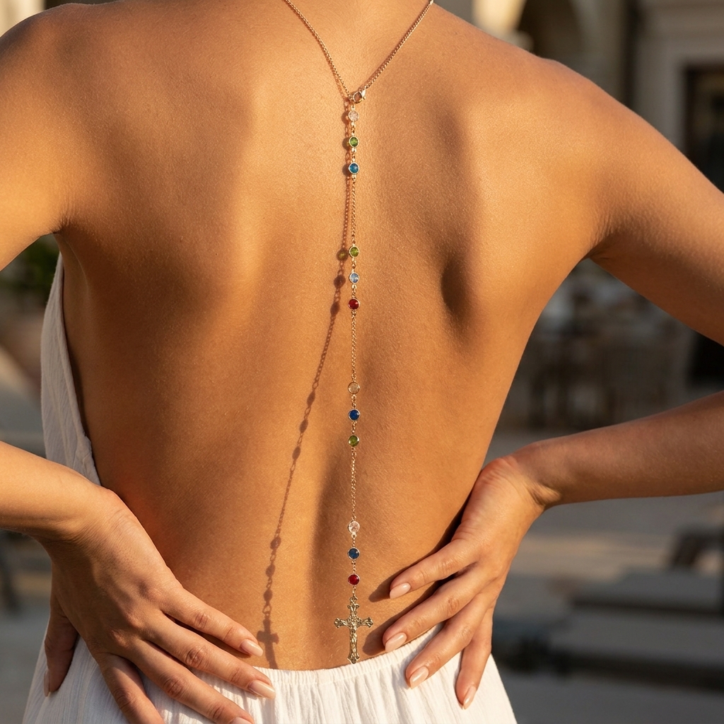 Minimalist Cross Crystal Back  – Body Jewelry Dress Bewertung und Preis