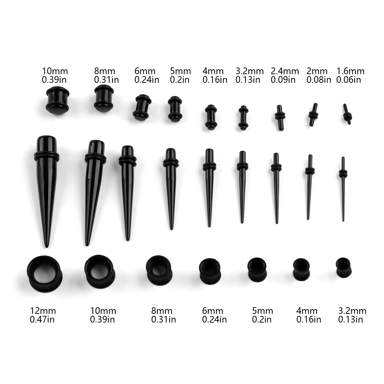 36/50pcs/Set Acrylic Ear Pierc – Body Jewelry Tunnels Bewertung und Preis