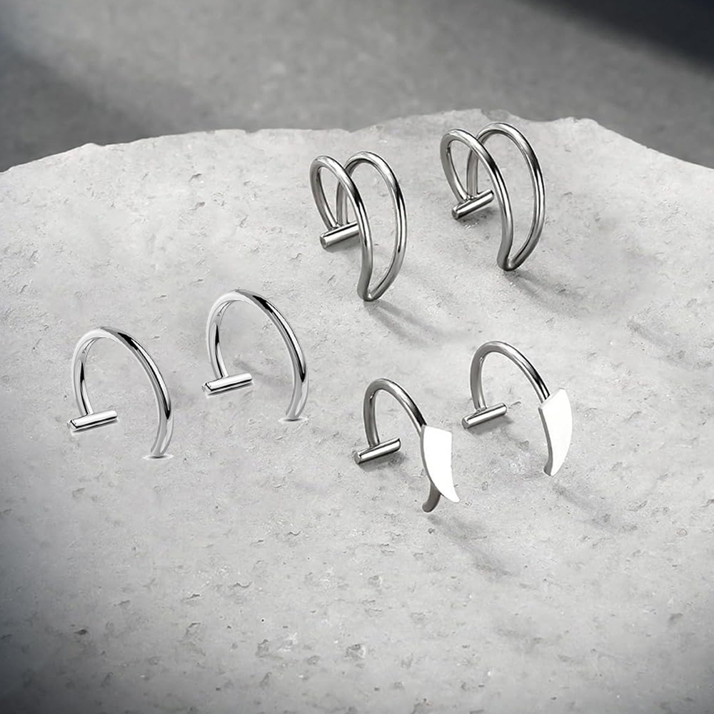 6pcs Stainless Steel Fake Lip  – Body Jewelry For Men Bewertung und Preis