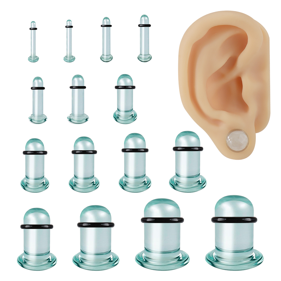 1Pair Glass Ear Tunnels and Pl – Body Jewelry Tunnels Bewertung und Preis