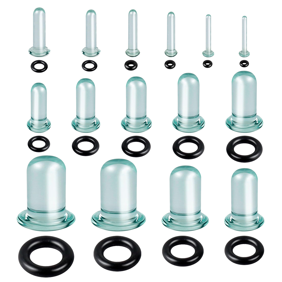 1Pair Glass Ear Tunnels and Pl – Body Jewelry Tunnels Bewertung und Preis