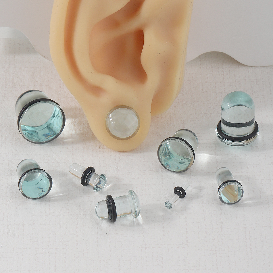 1Pair Glass Ear Tunnels and Pl – Body Jewelry Tunnels Bewertung und Preis